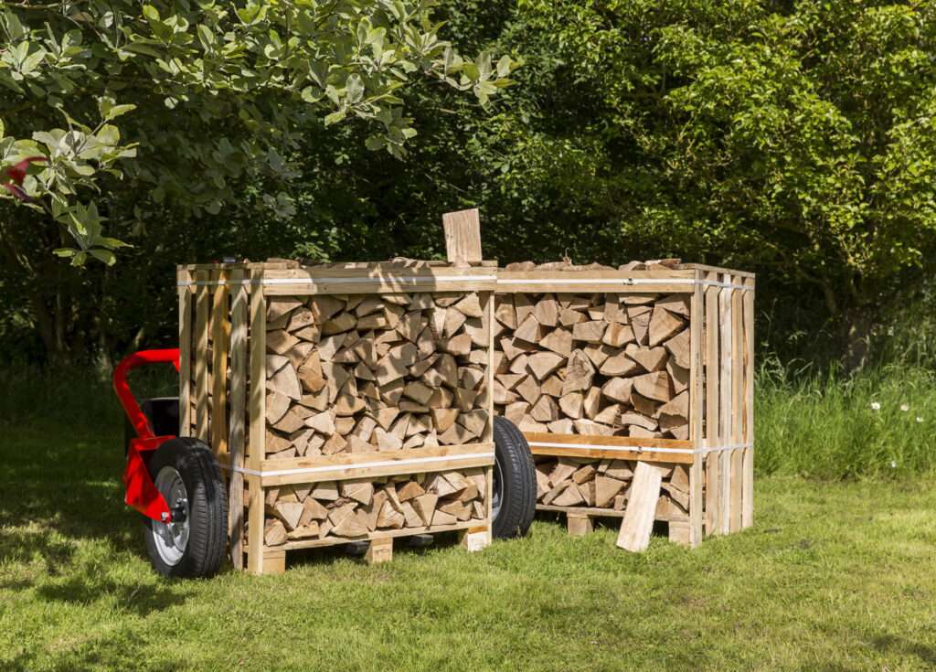 two crates of kiln dried ash firewood logs