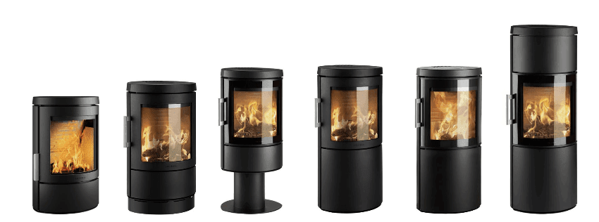 Full range of HWAM 3100 series wood burning stoves