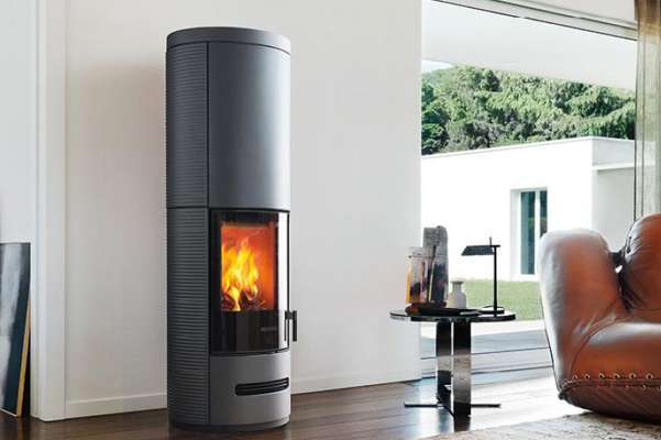 a piazzetta wood burning stove in a modern living room